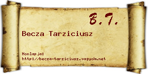 Becza Tarziciusz névjegykártya
